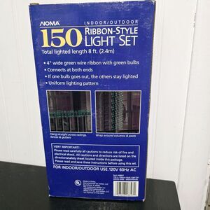 NIB Green‎ 150 Light Set Indoor/Outdoor Ribbon Style Tree Lights